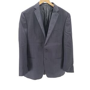 Calvin Klein men's plaid wool jacket navy/black Size 44L Preppy Formal Academia